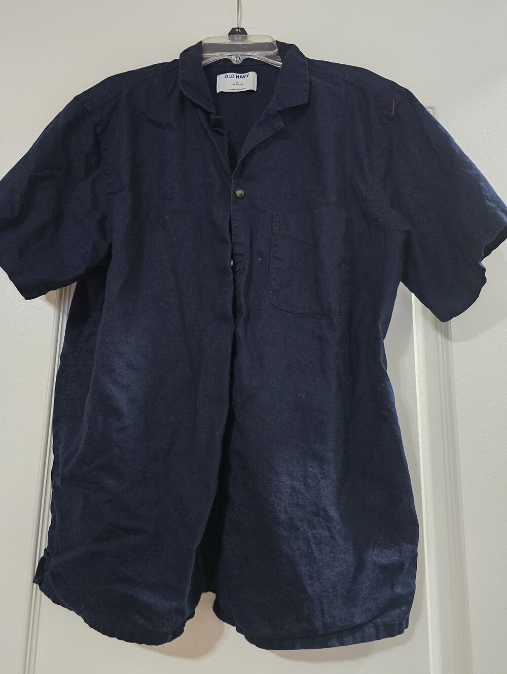 Old Navy Men's Dark Navy Short-Sleeve Button-Down Shirt
